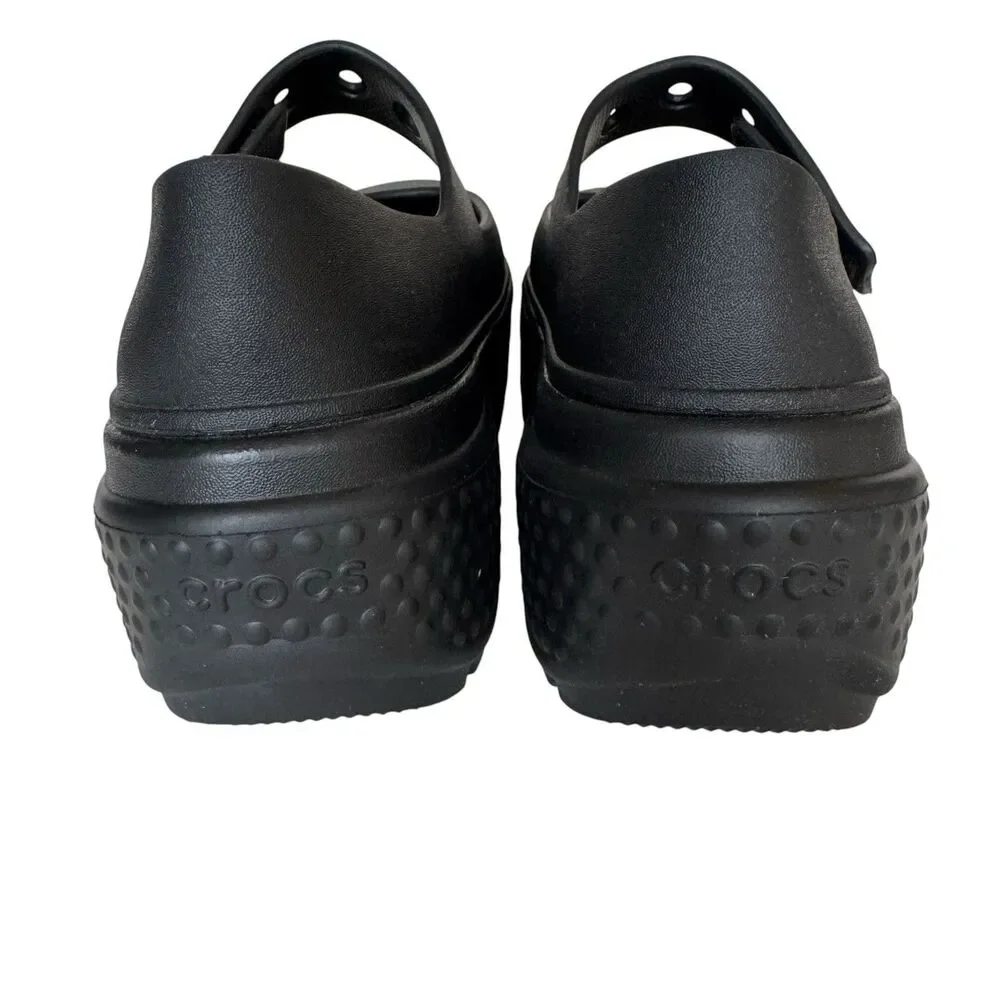 Crocs Stomp Mary Jane Platform Shoe Womens Size 11 Black Harajuku Cosplay Grunge